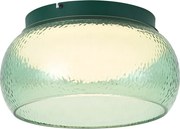 Lampă de tavan Art Deco verde cu sticlă, inclusiv LED reglabil în 3 trepte - Thimble
