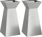vidaXL Vază pe pilon 2 pcs Argintiu 35 x 35 x 73 cm