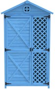 Depozit de mobilier de grădină din lemn pentru exterior, Albastru | Aosom Romania