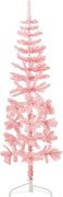 vidaXL Jumătate brad de Crăciun subțire cu suport, roz, 120 cm