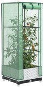vidaXL Strat înălțat cu husă de seră, aspect ratan, 40x40x123 cm