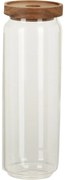 Borcan de sticlă cu capac din lemn de acacia 1300ml, 1,7 l