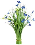 Mănunchi de iarbă ornamentală, flori albastre, 70 cm