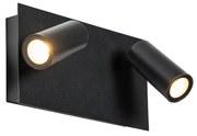 Lampa de perete exterioara moderna neagra cu LED 2 lumini IP54 - Simon