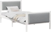 vidaXL Cadru de pat cu headboard Gri deschis 90 x 200 cm țesătură