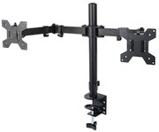 Resigilat: Suport monitor Esperanza ERW018, 2 monitoare, 10"-27", VESA 75/100 mm, Pana 8 kg per brat, Negru