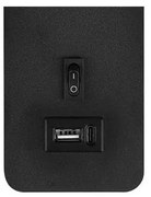 Spot de perete cu încărcător USB 1xG9/35W/230V negru/auriu