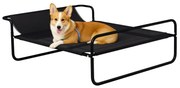PawHut Pat ridicat pentru caini animale de companie cu suport pentru cap material micro-perforat 91 x 69 x 29 cm negru | Aosom Romania