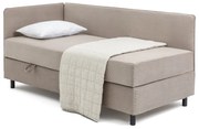 Pat taupe tapițat cu spațiu de depozitare cu saltea 120x200 cm Avela – Bonami Selection