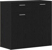 vidaXL Servantă, stejar negru, 80x36 x75 cm, lemn prelucrat