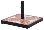 vidaXL Suport umbrelă de soare, cărămiziu și alb, pătrat, 12 kg