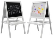 AIYAPLAY Tablou eculet copii 2 în 1 față ardezie magnetică și față tablou negru cu cretă alb | Aosom Romania