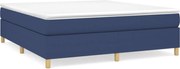 vidaXL Pat box spring cu saltea, albastru, 180x200 cm, material textil