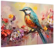 Tablou pe sticlă - Pictura de o pasăre (70x50 cm)