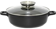 Elo 19628 Tigaie cu capac din sticlă și mâneraromat Alucast 28 cm, 28 cm