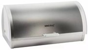 Cutie pentru paine Kinghoff KH 3203, 39.5x28x18.5 cm, Otel, Capac semi-transparent, Alb/Gri