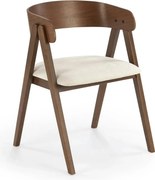 Scaun K562, bej deschis/nuc, stofa/lemn, 55x49x75 cm