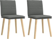 vidaXL Scaune de sufragerie, 2 buc., gri închis, material textil