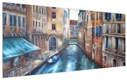 Tablou cu peisaj mediteraneen cu străduță curbată (120x50 cm), în 40 de alte dimensiuni noi