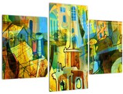Tablou - Arhitectură, abstractizare cubistă (90x60 cm)