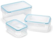 Set 3 recipiente cu capac pentru mâncare Addis Clip And Close Rectangular