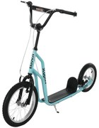 HOMCOM Kinderroller ab 5 jahre Scooter Tretroller Cityroller Kinder Roller Kickboard cu roti gonflabile 16/12 inci Albastru 135 x 58 x 88-94 cm | Aosom Romania