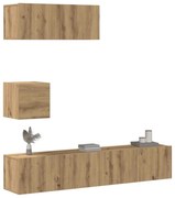 vidaXL Set dulap TV 4 piese montat pe perete Stejar artizanal