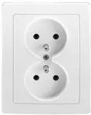 Priza schuko dubla protectie copii alba incastrata SWING ABB