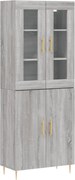 vidaXL Dulap înalt, gri sonoma, 69,5x34x180 cm, lemn compozit