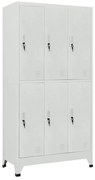 vidaXL Dulap vestiar cu 6 compartimente, oțel, 90 x 45 x 180 cm, gri