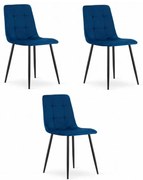 Scaun Bucatarie Si Dining KARA Catifea Bleumarin x 3 Buc