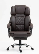 RESIGILAT- Scaun directorial, cu Masaj și Încălzire, suport picioare, PU, Maro