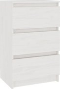 vidaXL Noptieră, alb, 40x29,5x64 cm, lemn masiv de pin
