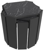 Set 3 măsuțe cafea Lorizolla (marmură negru + Negru). 1106452