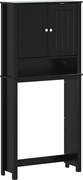 vidaXL Dulap mașină de spălat „BERG” negru 76x27x164,5 cm lemn masiv