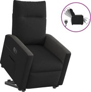 vidaXL Fotoliu electric rabatabil cu ridicare, negru, textil