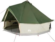 vidaXL Cort de familie Tipi pentru 10 persoane, verde, impermeabil