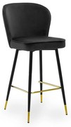Scaun de bar Aine negru picioare negru/gold - H60 cm