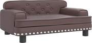 vidaXL Canapea pentru copii maro 70x45x30 cm piele artificială
