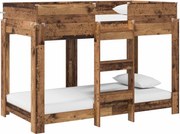 vidaXL Pat Etajat pentru Copii Lemn vechi 80 x 160 cm Lemn compozit