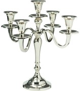 Sfeșnic metalic cu 5 brațe 29x29x30 cm, culoareargintiu, decor 1