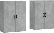 vidaXL Dulap cu montaj pe perete, 2 buc, gri beton, 69,5x34x90 cm