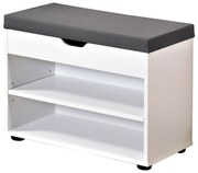 Kesper 15914 Suport pentru pantofi cu scaun, alb,60 x 45 x 30 cm