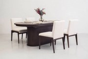 Set lemn masiv Dining Miami II Masa Ovala + 4 Scaune