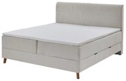Pat boxspring bej cu spațiu de depozitare 180x200 cm Memphis - Meise Möbel