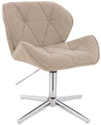 HR111CROSS Scaun Latte Boucle cu Bază Cromata