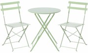 Mobilier de grădină pliabil Aldotrade Bea verde, set masă și 2 scaune