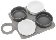 Set 4 boluri de servire și platou Villa Altachiara Yin&amp;Yang, 29 x 21,5 cm