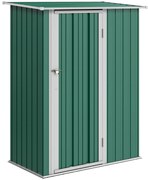 Outsunny Magazie Grădină Dulap pentru Scule 142x84x189cm Din Otel Impermeabil Verde Inchis | Aosom Romania