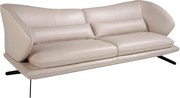 Canapea 3 locuri eleganta cu spatar original Cowhide leather taupe grey